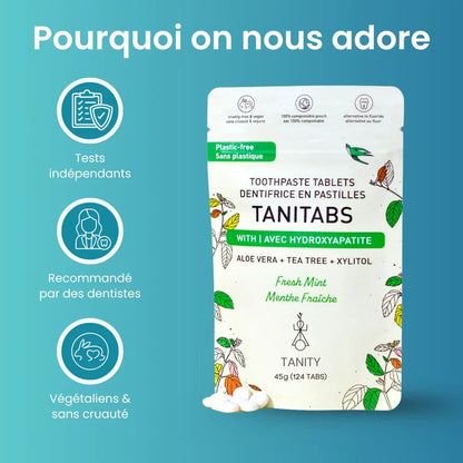 TANITABS – Pastilles de dentifrice reminéralisantes