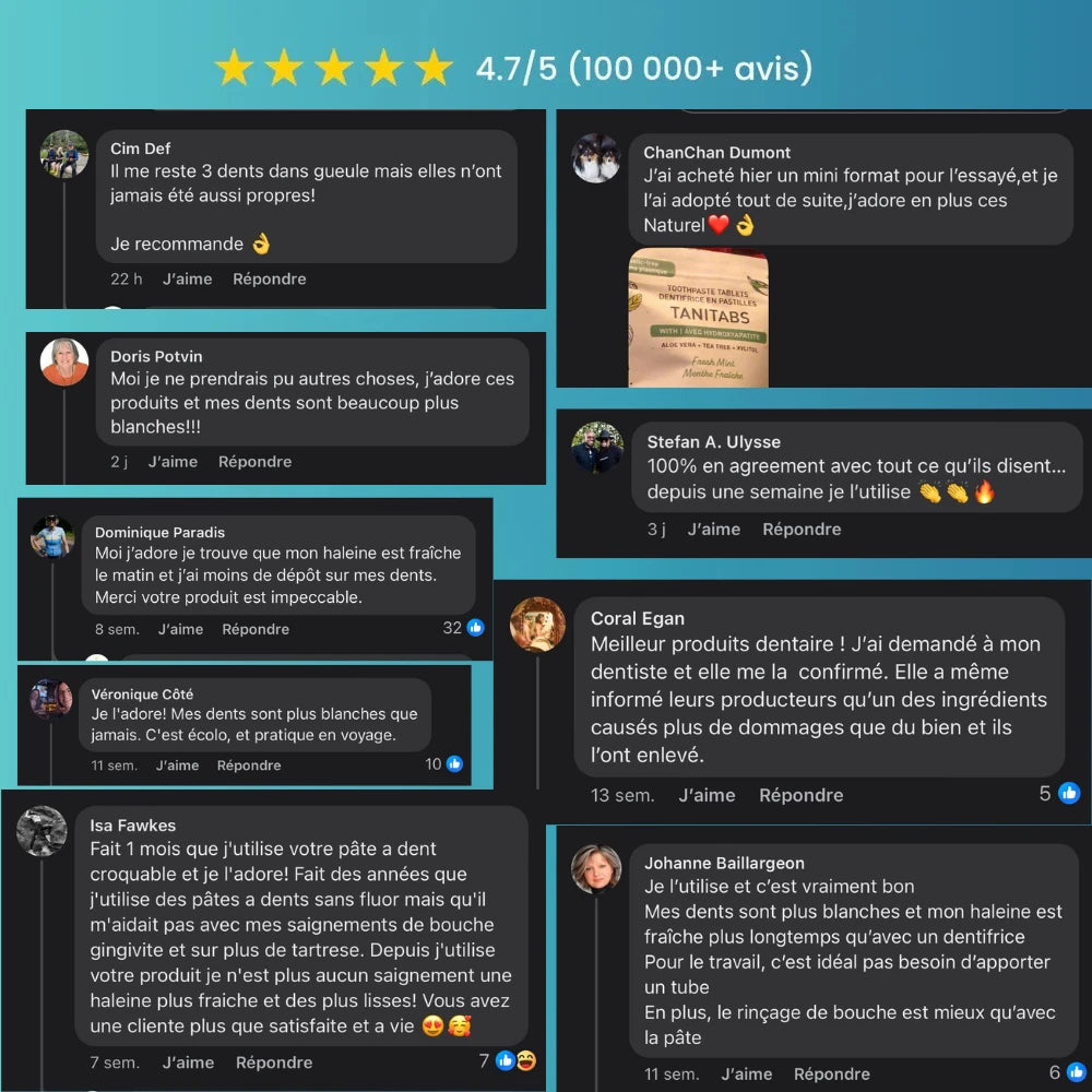 TANITABS – Pastilles de dentifrice reminéralisantes